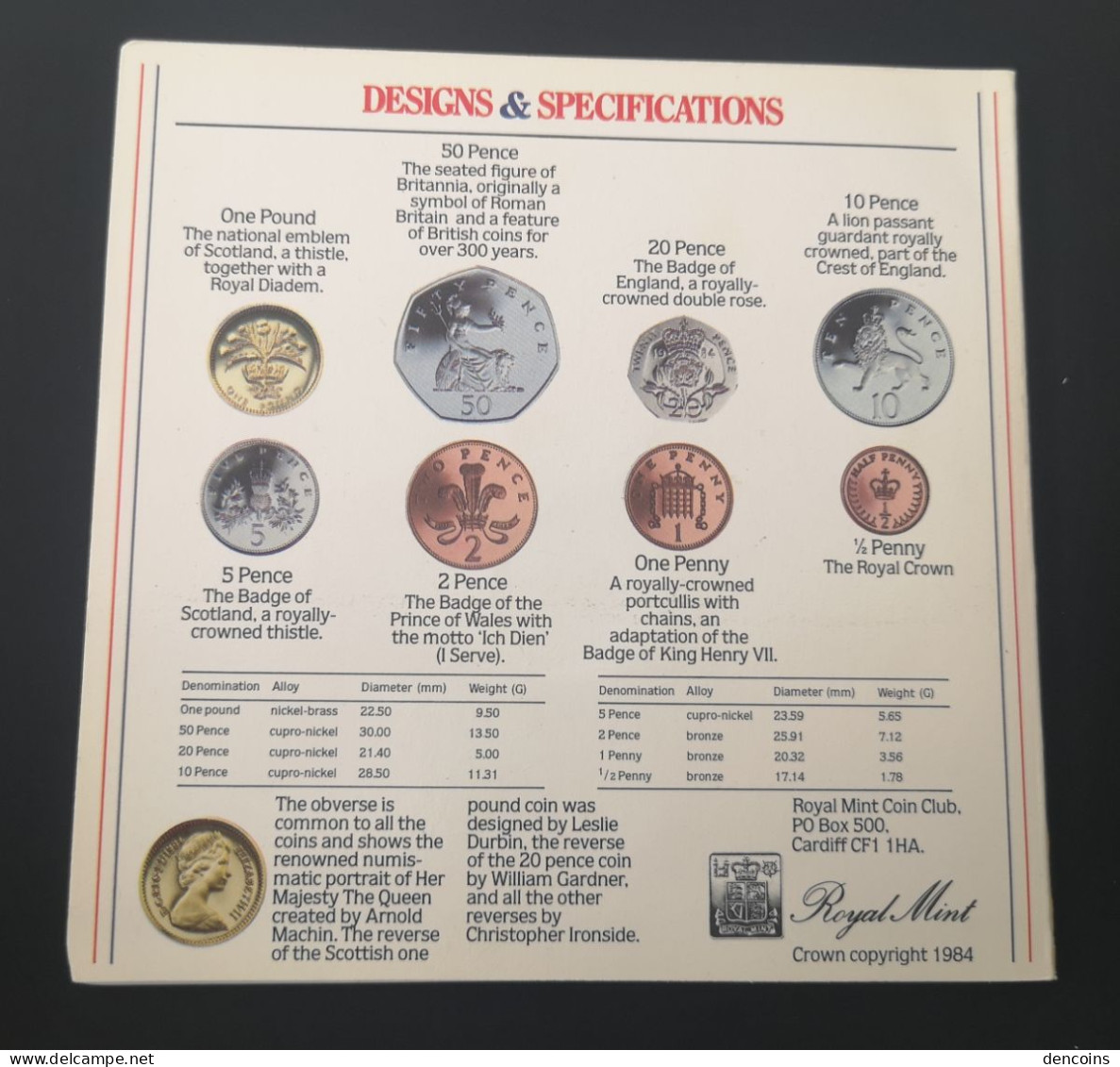 UNITED KINGDOM 1984 GREAT BRITAIN BU SET – ORIGINAL - GRAN BRETAÑA GB - Mint Sets & Proof Sets