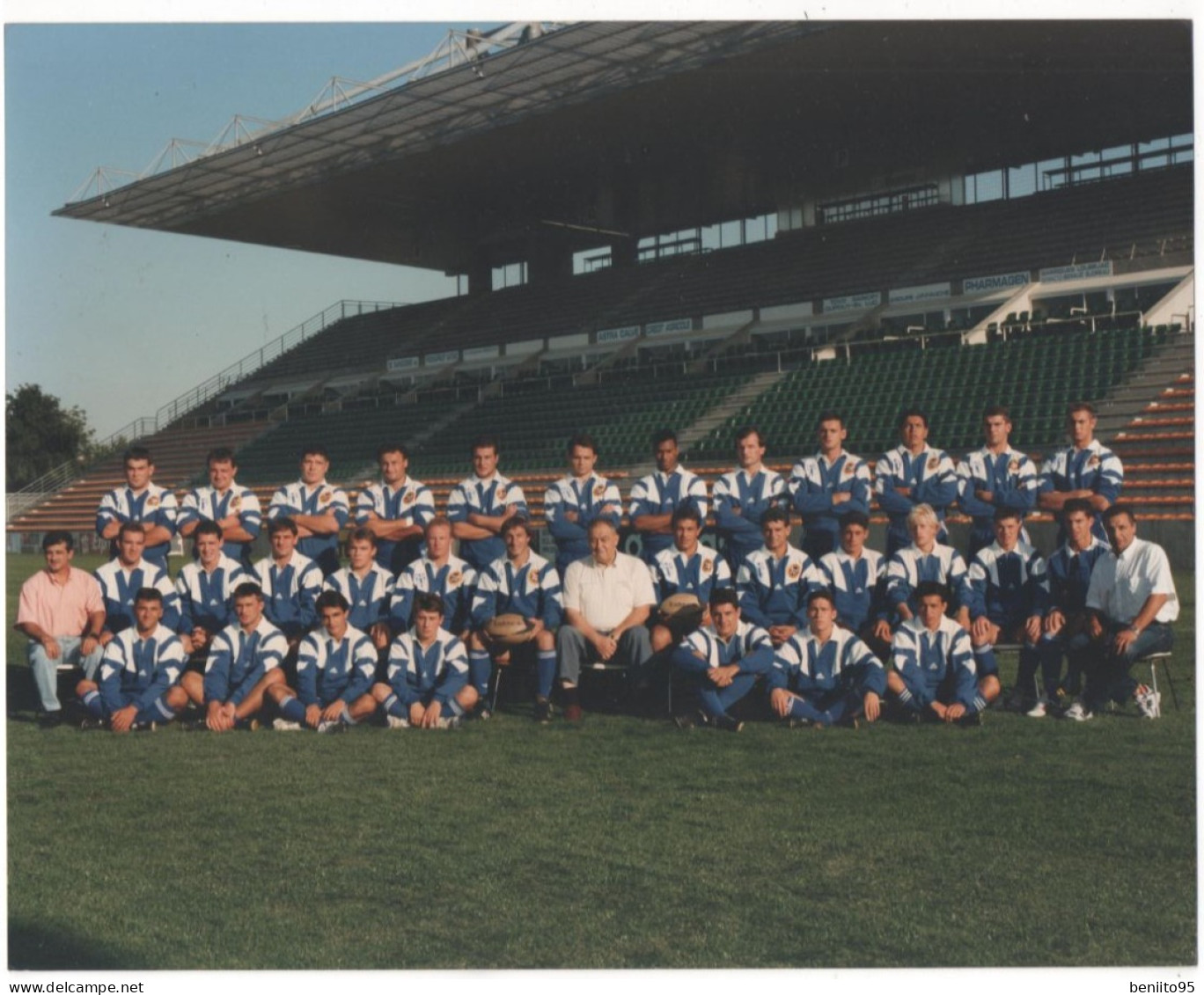 PHOTO ORIGINALE De L'équipe 1ère De Rugby D'AGEN,circa 1993. - Agen
