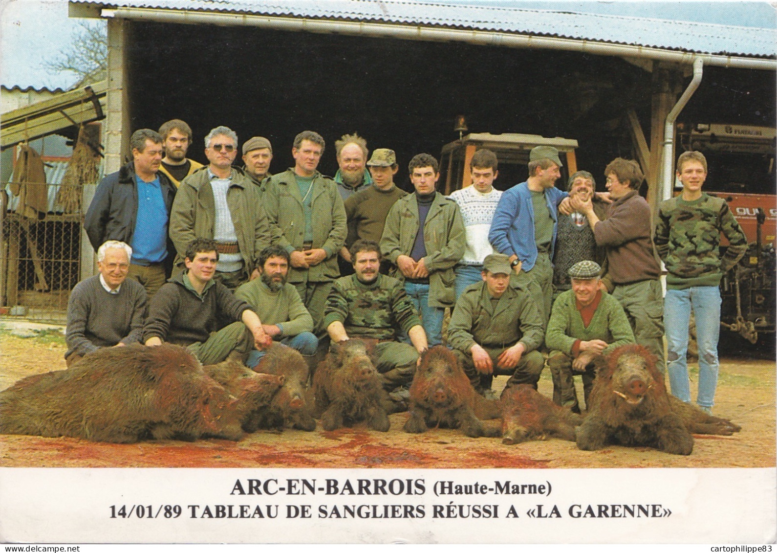 HAUTE MARNE ARC EN BARROIS GROUPE DE CHASSEURS TABLEAU 7 SANGLIERS - Arc En Barrois