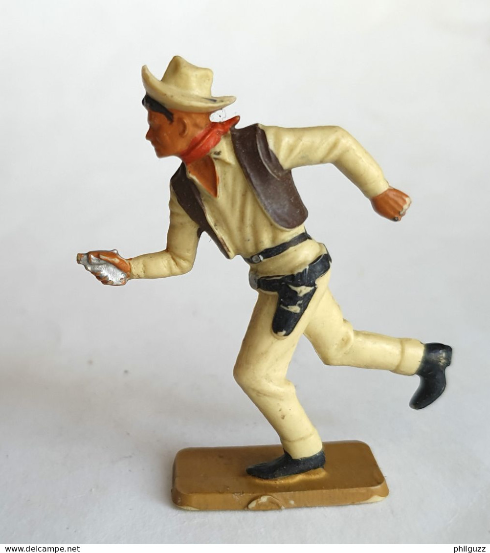 FIGURINE STARLUX COWBOY Tireur PISTOLET COURANT CHEMISE JAUNE Icomplet - SERIE LUXE 1964 Réf 5131 - Starlux