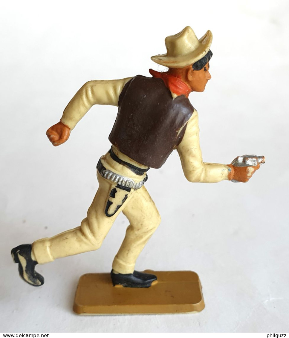 FIGURINE STARLUX COWBOY Tireur PISTOLET COURANT CHEMISE JAUNE Icomplet - SERIE LUXE 1964 Réf 5131 - Starlux