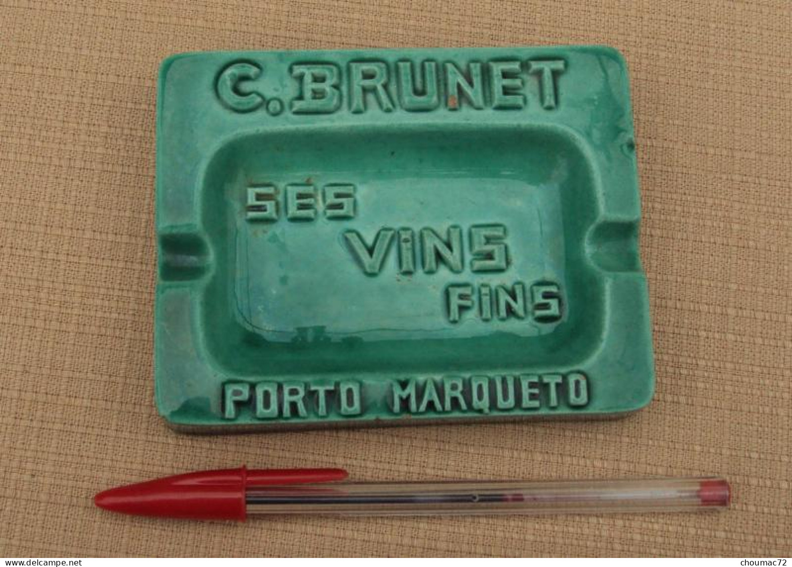 026, Cendrier C Brunet Vins Fins Porto Marqueto, En Faience - Other & Unclassified