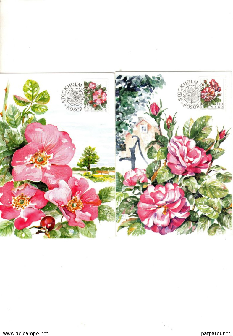 Suède 5 CM Roses - Cartes-maximum (CM)