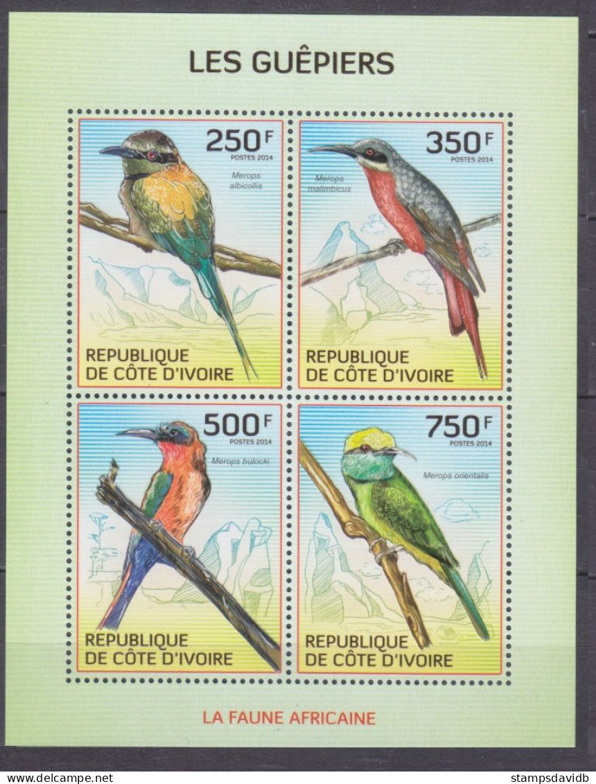 2014 Ivory Coast Cote D'Ivoire 1559-1562KL Birds 8,50 € - Specht- & Bartvögel