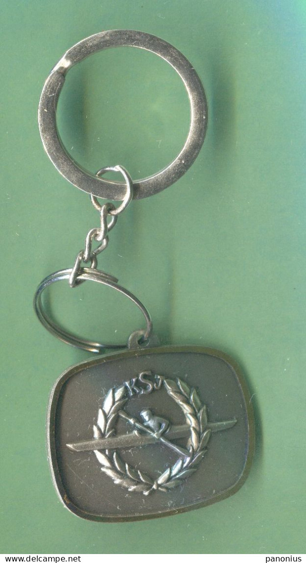 Rowing Kayak Canoe - Yugoslavia Federation Association KSJ, Vintage Keychain Keyring By Bertoni - Canottaggio