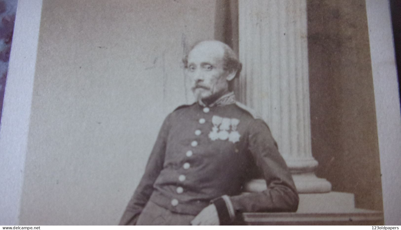 PHOTO LANGRENE STRASBOURG OFFICIER SECOND EMPIRE LEGION D HONNEUR BICORNE - Guerre, Militaire