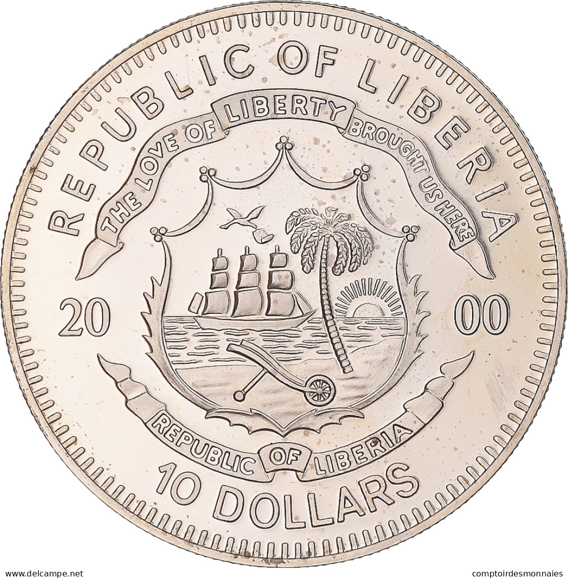 Monnaie, Libéria, 10 Dollars, 2000, George W. Bush JR, SPL, Cupro-nickel - Liberia