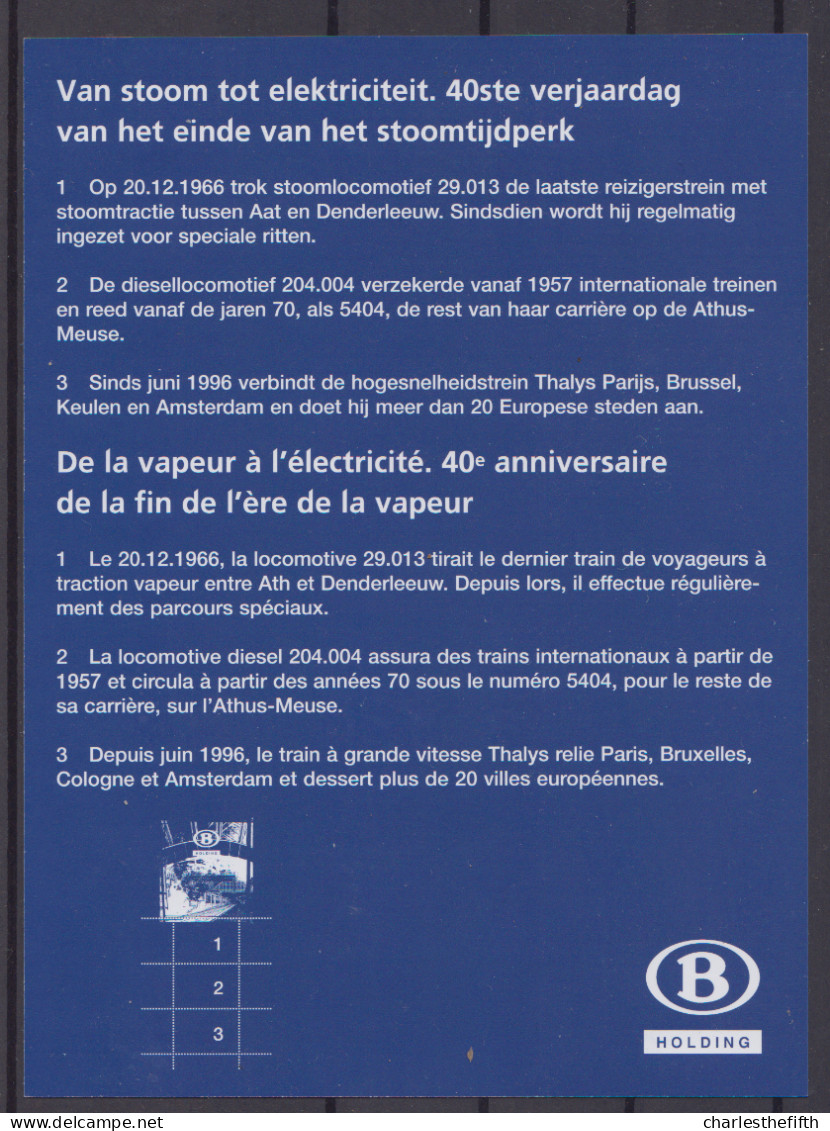 2006 BELGIQUE CHEMIN DE FER - TRV - BL10 MNH - Complet Avec Enveloppe Et Feuille - Mint