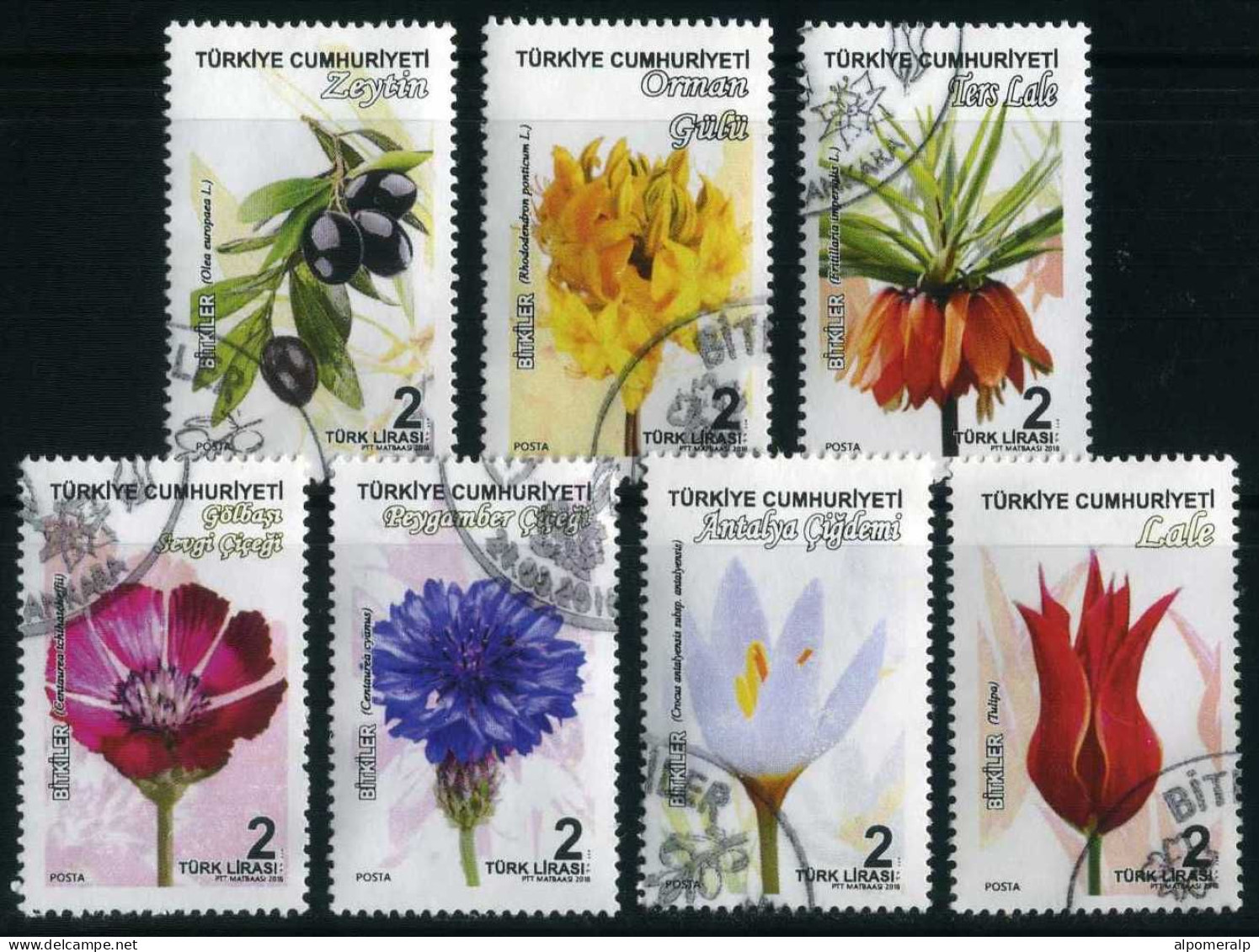 Türkiye 2018 Mi 4411-4417 Plants, Flowers - Used Stamps