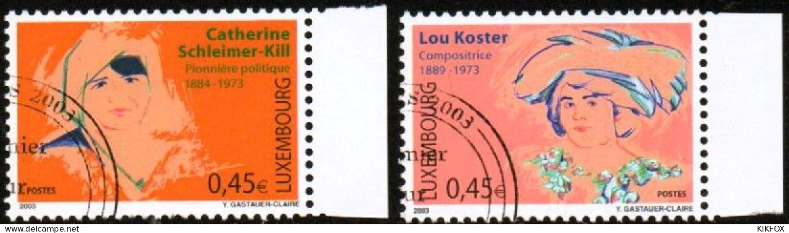 LUXEMBOURG, LUXEMBURG 2003, SATZ MI 1599 - 1600, BEDEUTENDE FRAUEN,  ESST GESTEMPELT, OBLITÉRÉ - Usados