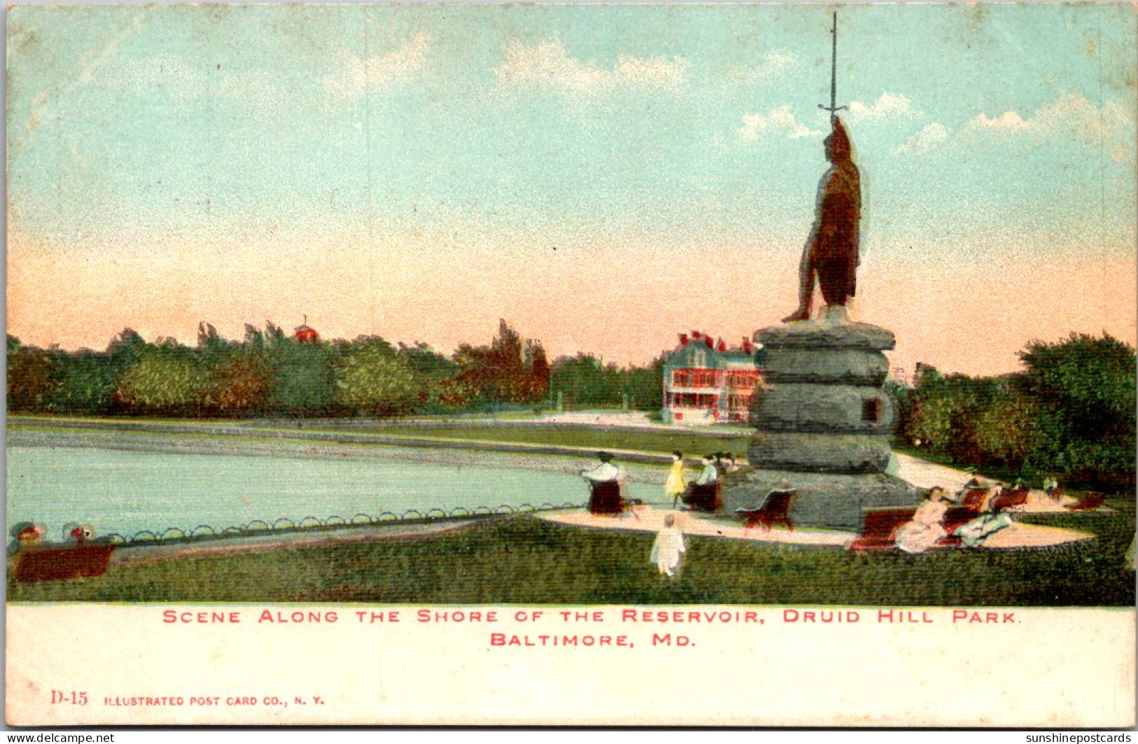 Maryland Baltimore Druid Hill Park Scene Along The Shore Of The Reservoir - Baltimore