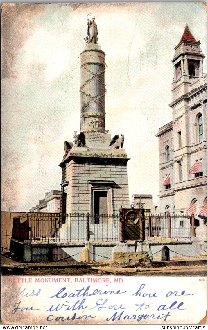 Maryland Baltimore The Battle Monument 1907 - Baltimore