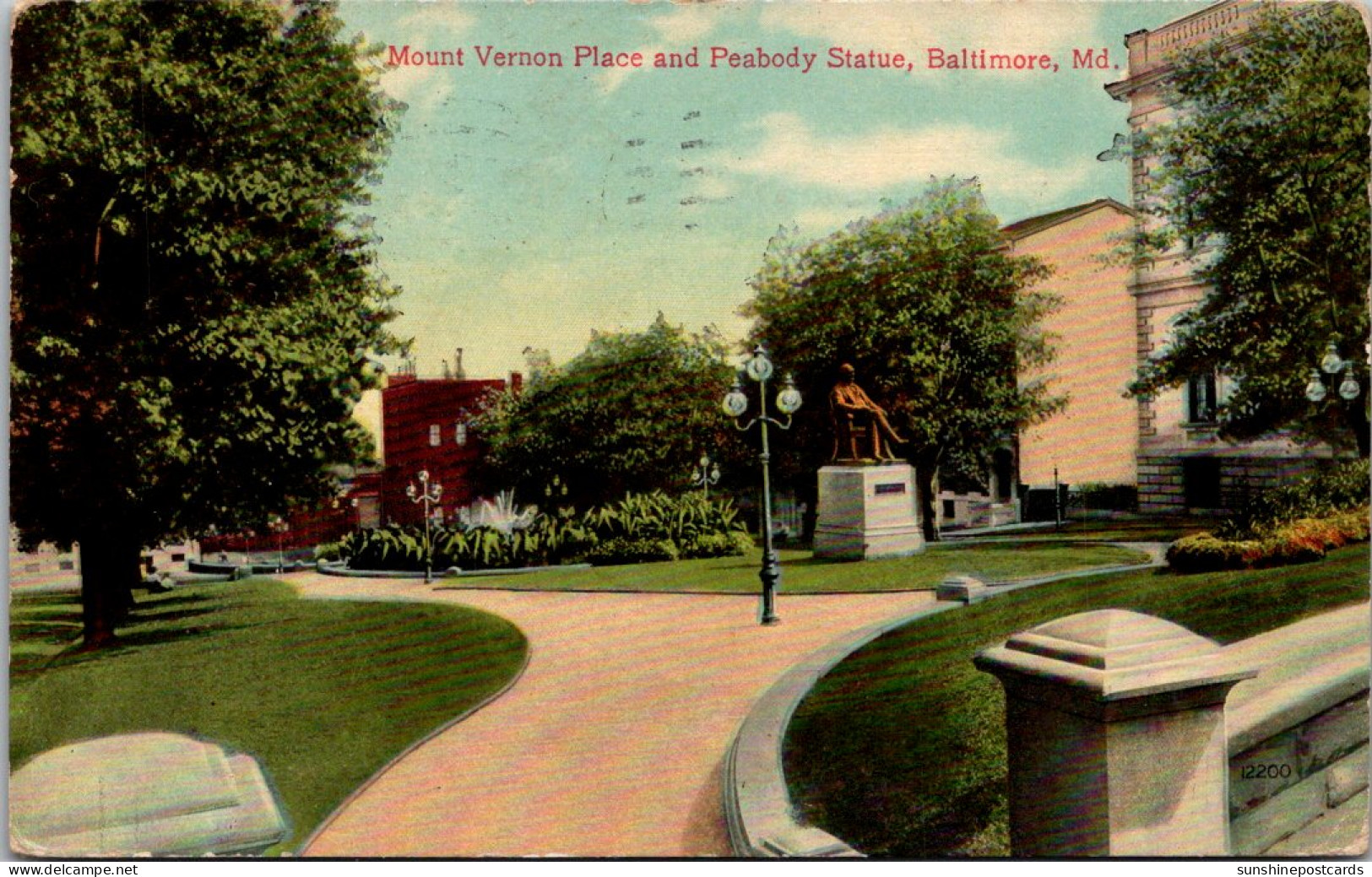 Maryland Baltimore Mount Vernon Place And Peabody Square 1910 - Baltimore