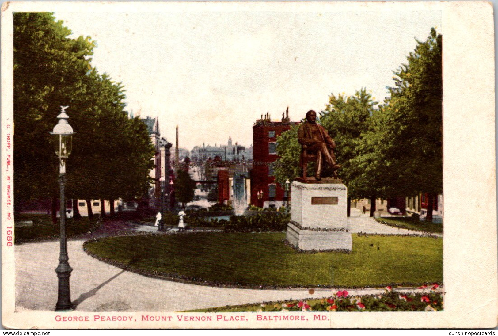 Maryland Baltimore Mount Vernon Place George Peabody Statue - Baltimore