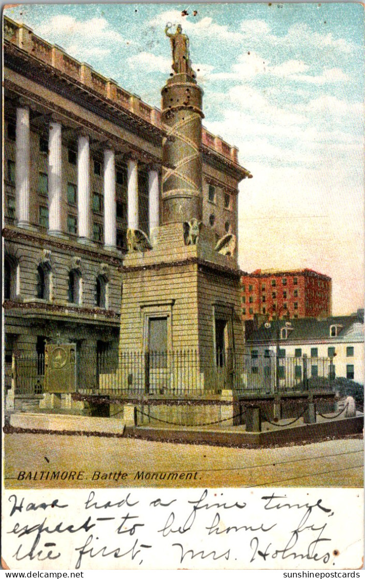 Maryland Baltimore The Battle Monument 1906 - Baltimore