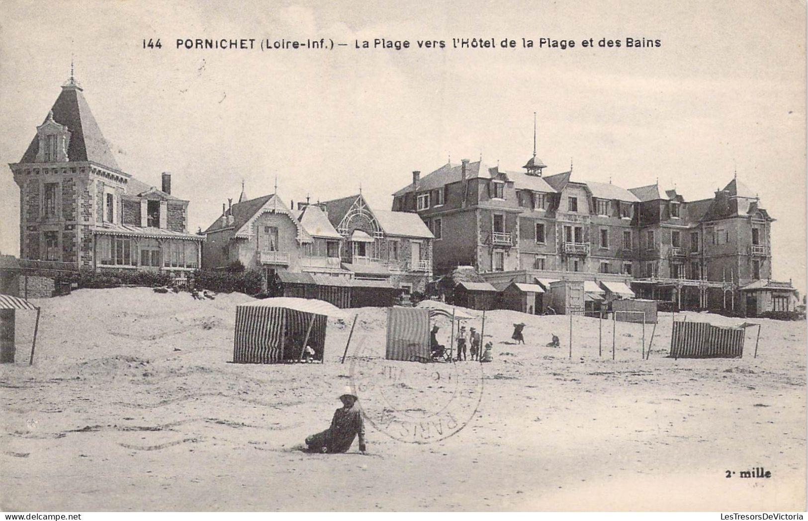 FRANCE - 44 - Pornichet - La Plage Vers L'Hôtel De La Plage Et Des Bains - Carte Postale Ancienne - Pornichet