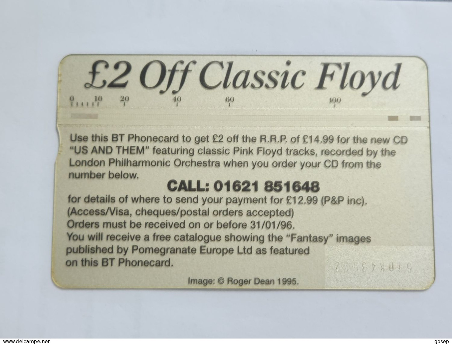 United Kingdom-(BTI170)-Classic Floyd-the EDGE-(167)(10units)(510K43522)(tirage-2.000)(price Cataloge-25.00£-mint) - BT Emissioni Interne