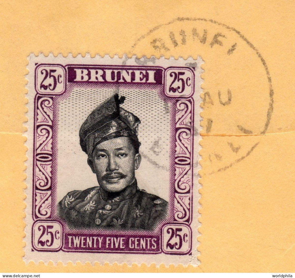 Brunei To USA 1952 "Complements Of..Sultan Of Brunei" Unsigned, Small Cover. - Brunei (...-1984)