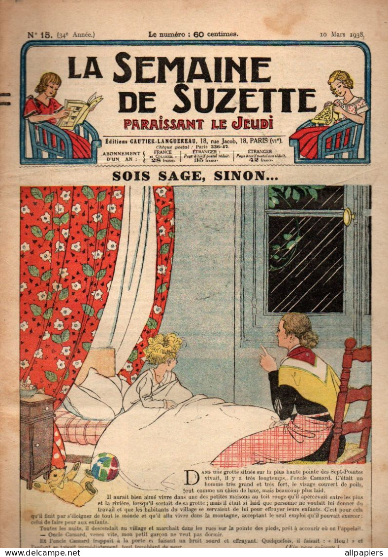 La Semaine De Suzette N°15 Sois Sage, Sinon... - Grock Clown Tendre Et Bon - Pour La Mi-carême Déguisements 4 Saisons - La Semaine De Suzette
