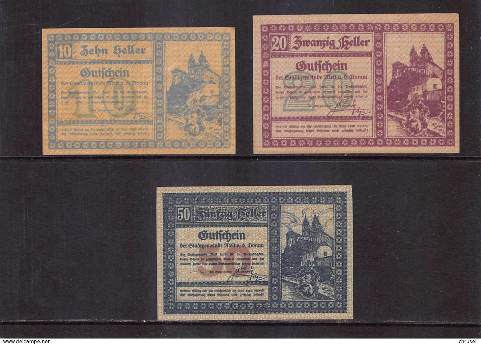 Melk  Notgeld  Lot Serie A 3 Noten - Autriche