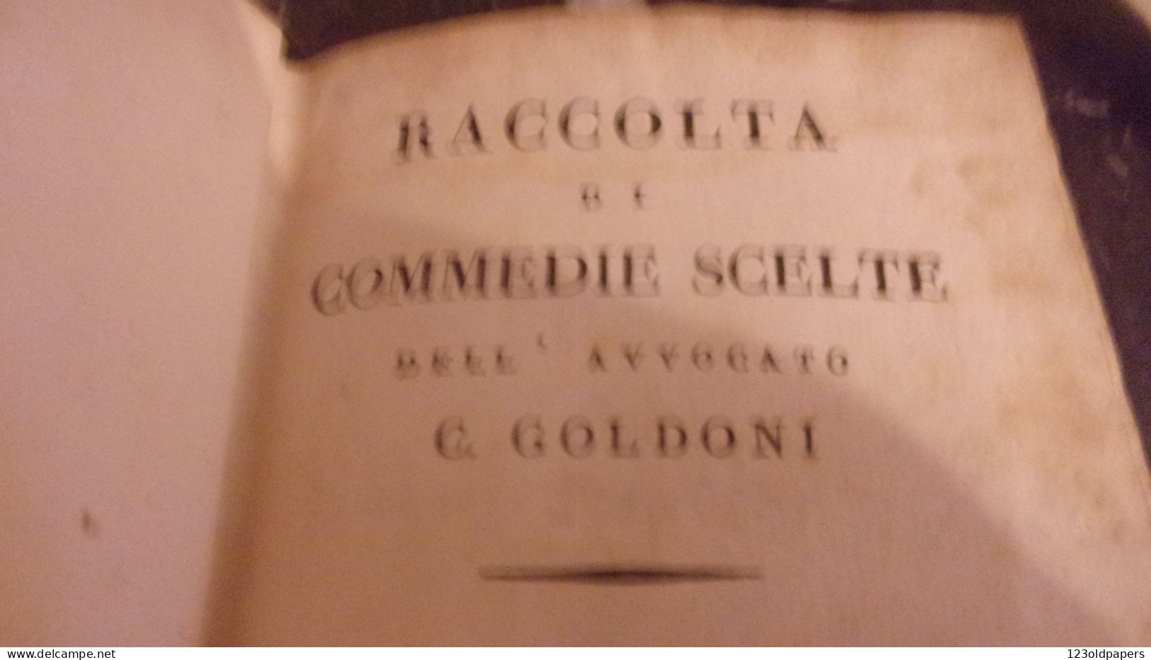 1819 OTTIMA RILEGATURA VELIN COMPLETA IN 4 VOLUMI GOLDONI COMMEDIE SCELTE LIVORNO STAMPERIA VIGNOZZI