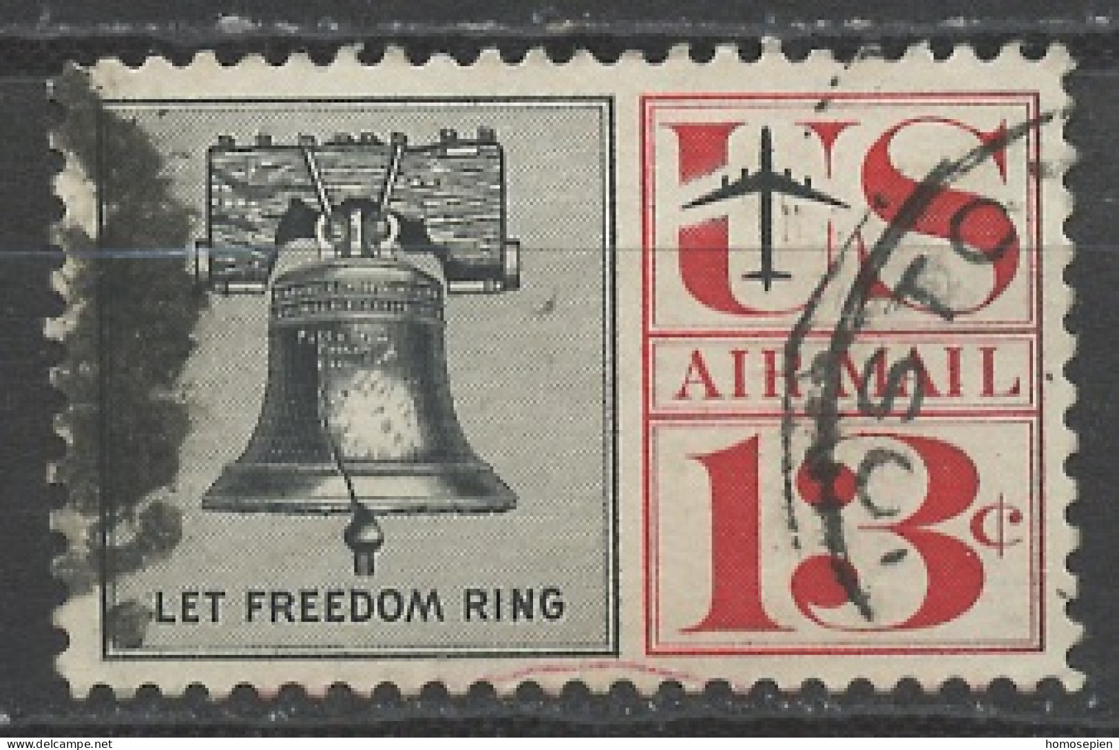 Etats Unis - Vereinigte Staaten - USA Poste Aérienne 1959-61 Y&T N°PA57 - Michel N°F782 (o) - 13c Cloche De La Liberté - 2a. 1941-1960 Usati
