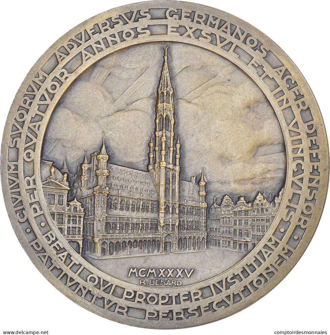 Belgique, Médaille, Adolphe Max, Bourgmestre De Bruxelles, Politics, 1935 - Autres & Non Classés