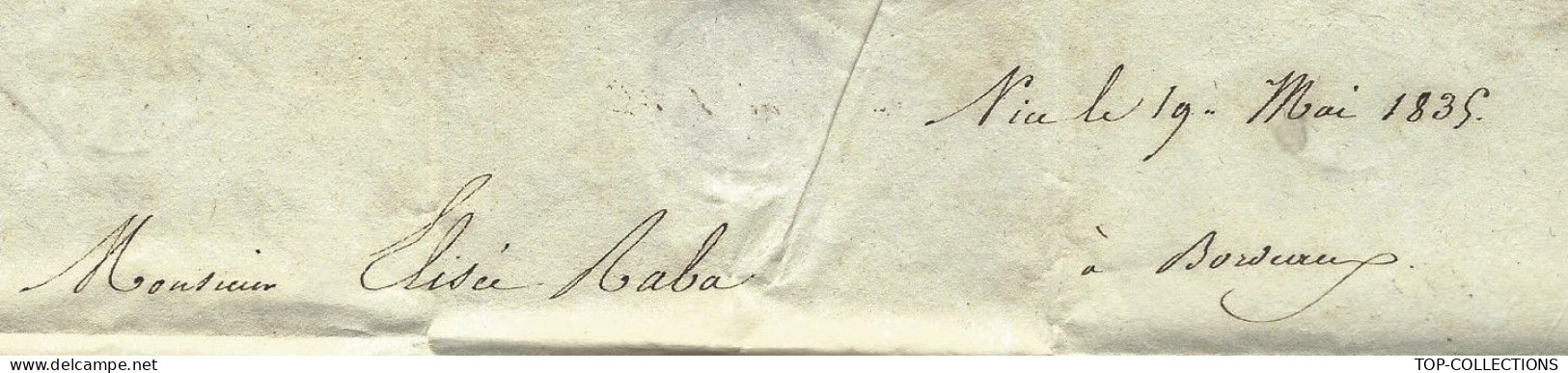 JUDAICA 1835 De Nice Sign. Avigdor L’Ainé Pour Elisée Raba Bordeaux BANQUE FINANCE NEGOCE VOIR SCANS+HISTORIQUE - Otros & Sin Clasificación