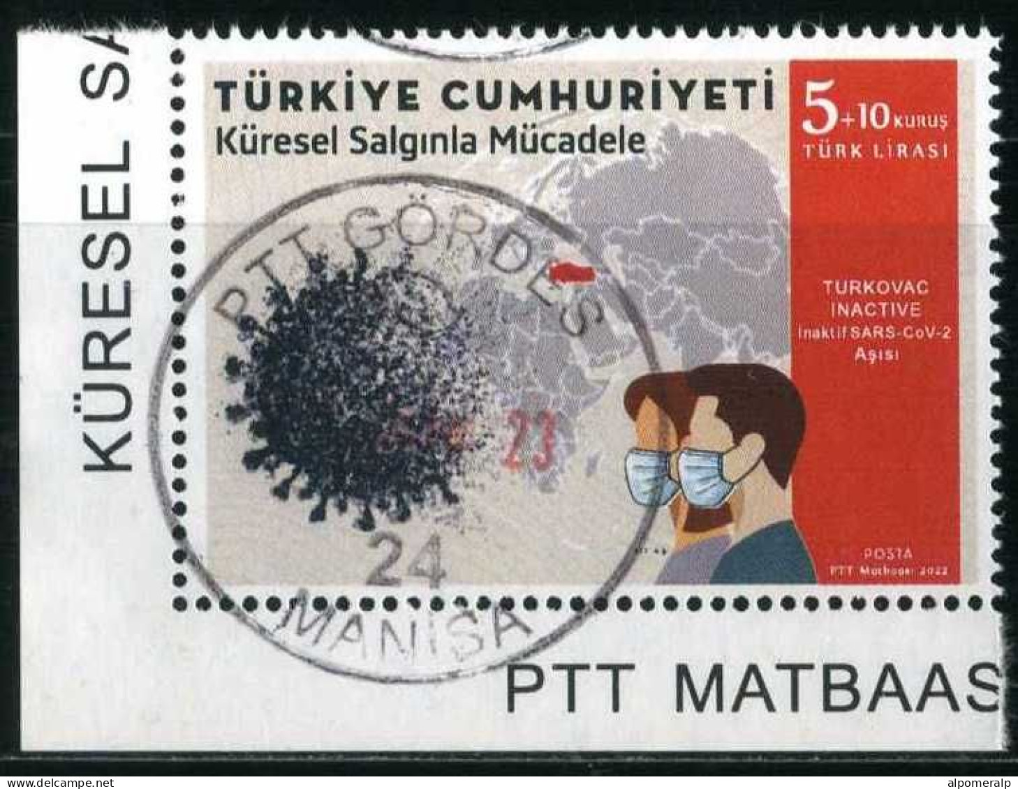 Türkiye 2022 Mi 4689 Struggle Against COVID-19 Combating The Global Pandemic, Disease - Oblitérés