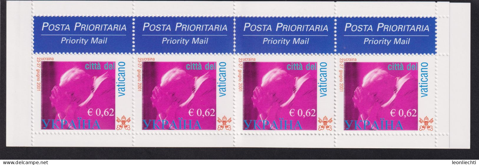 2002 Vatikan, **Mi:VA 1425, Yt:VA 1280,ucraina 23-27 Giugno 2001,UFN.Ufficio Filatelico E Numismatico Città Del Vaticano - Cuadernillos