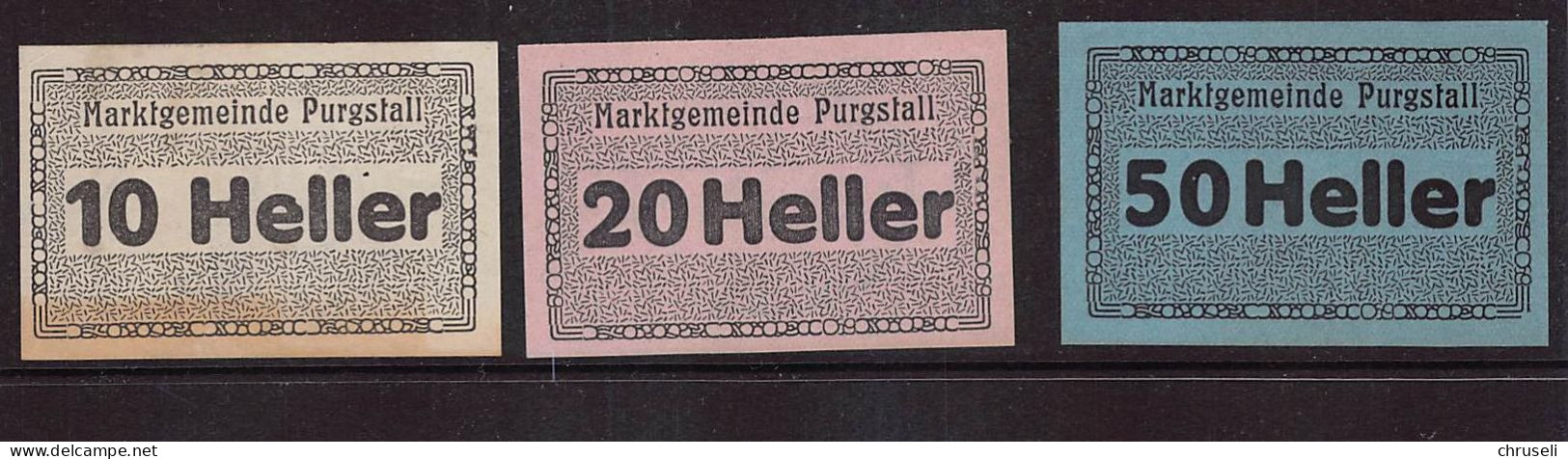 Purgstall  Notgeld  Lot Serie A 3 Noten - Autriche