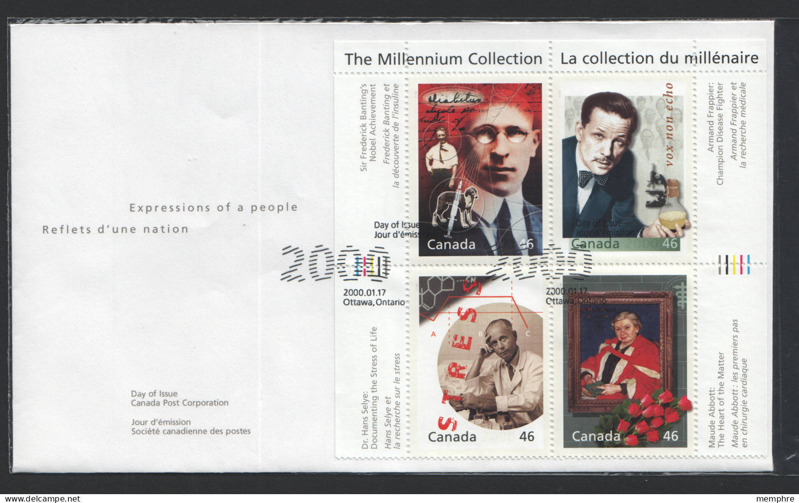 2000  Millenium Issue  Medical Innovators  Souvenir Sheet Of 4 Different Sc 1822 - 1991-2000