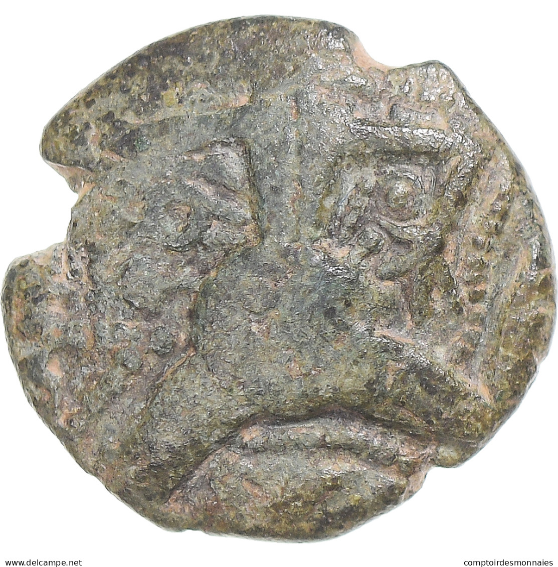 Monnaie, Bellovaques, Bronze Au Personnage Courant, 1st Century BC, TB+, Bronze - Celtic
