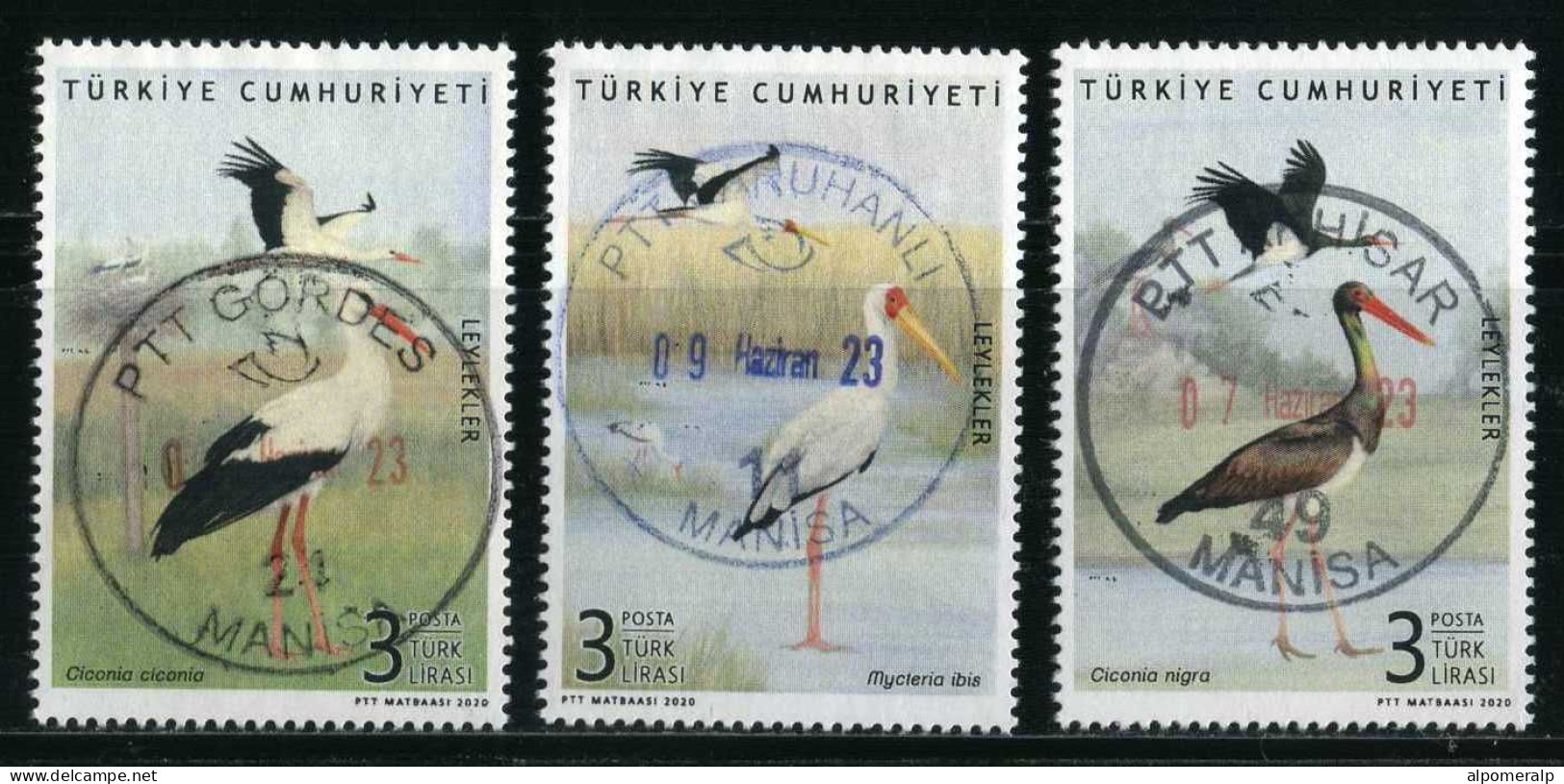 Türkiye 2020 Mi 4597-4599 Storks: White Stork, Yellow-Billed Stork, Black Stork, Birds, Animals (Fauna) - Gebraucht