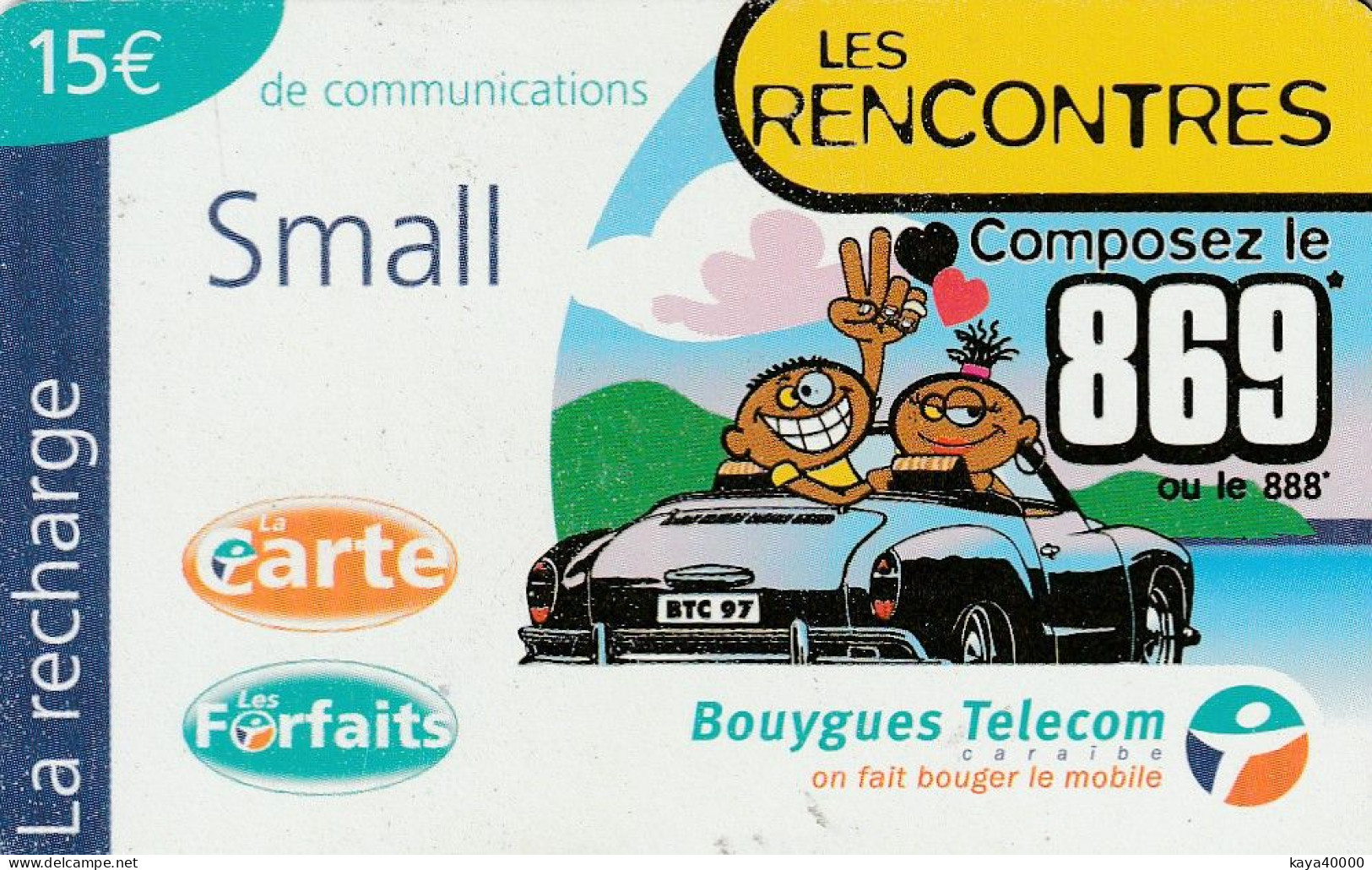 Carte Téléphone  ##  LES RENCONTRES   ##  (Guadeloupe ) Gift Card, Carta Regalo, Cadeaukaart - Other - Oceanie