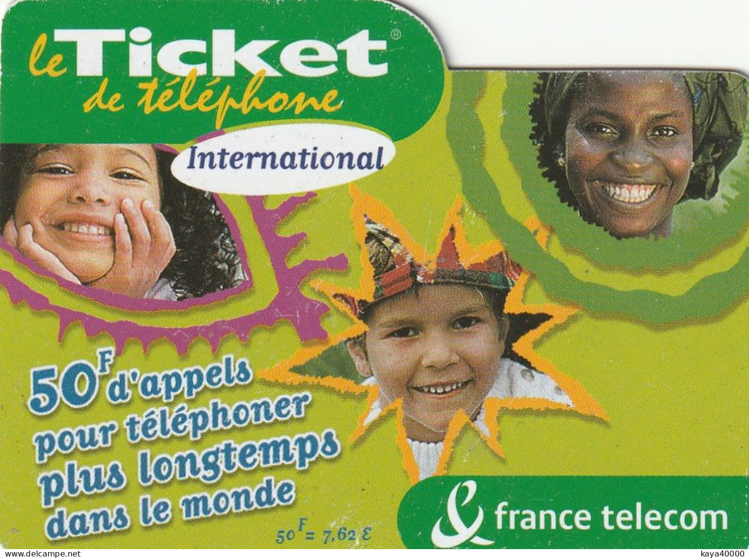 Carte Téléphone  ##  Ticket International  ##  ( FRANCE ) Gift Card, Carta Regalo, Cadeaukaart - Billetes FT