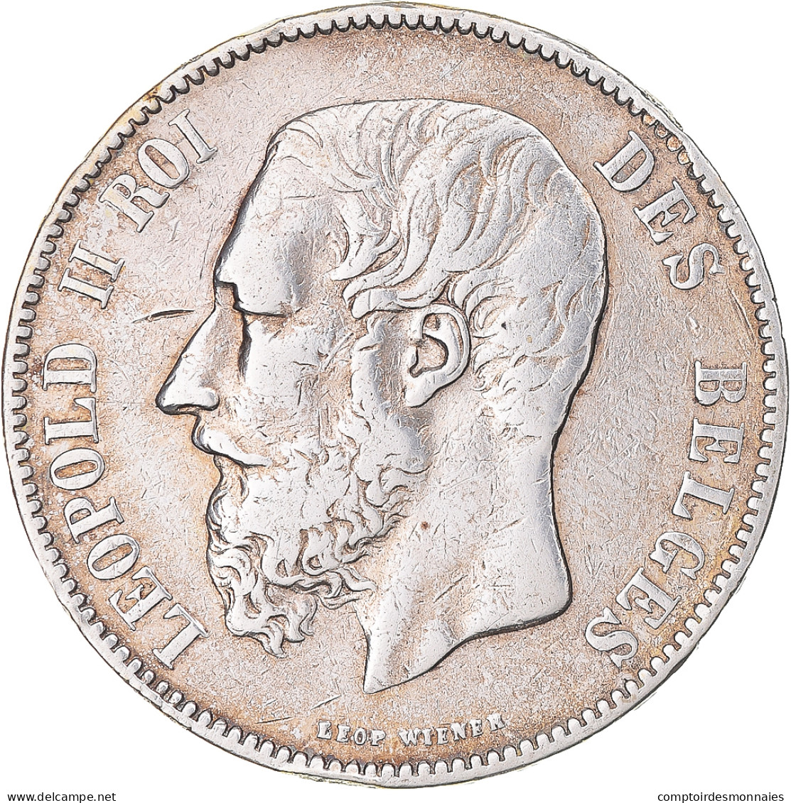 Monnaie, Belgique, Leopold II, 5 Francs, 5 Frank, 1876, TB+, Argent, KM:24 - 5 Frank