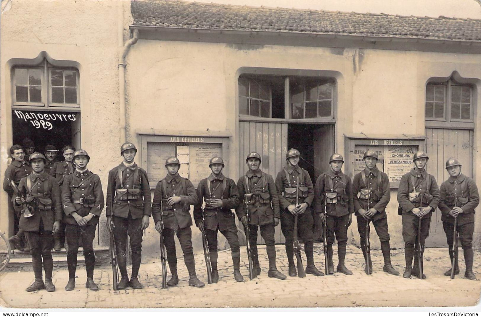 Militaria - Manoeuvres 1929 - Groupe De Soldats - Carte Photo - Carte Postale Ancienne - Manöver