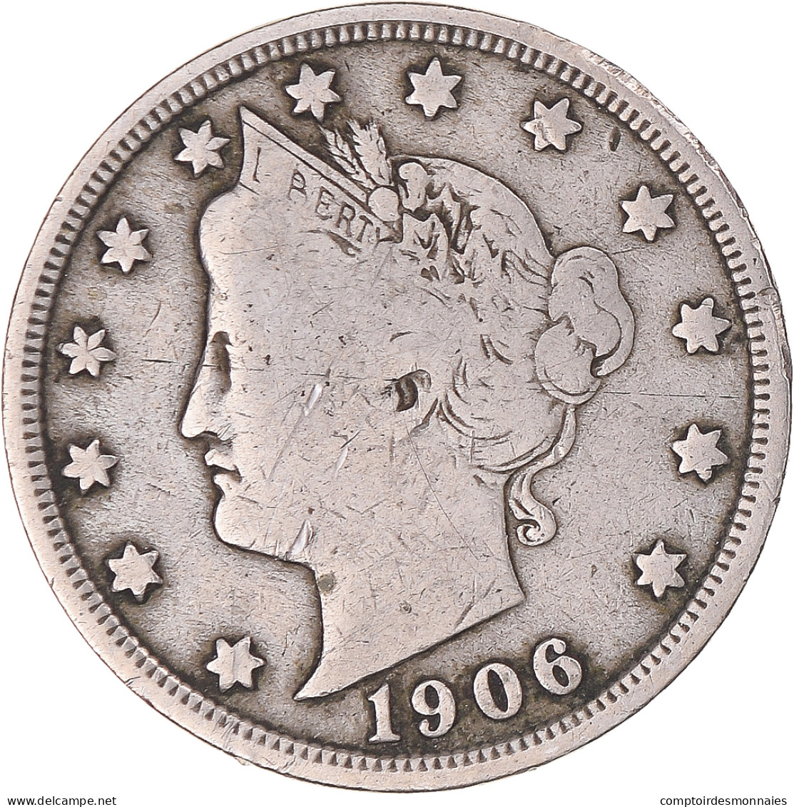 Monnaie, États-Unis, Liberty Nickel, 5 Cents, 1906, U.S. Mint, Philadelphie - 1883-1913: Liberty (Libertà)