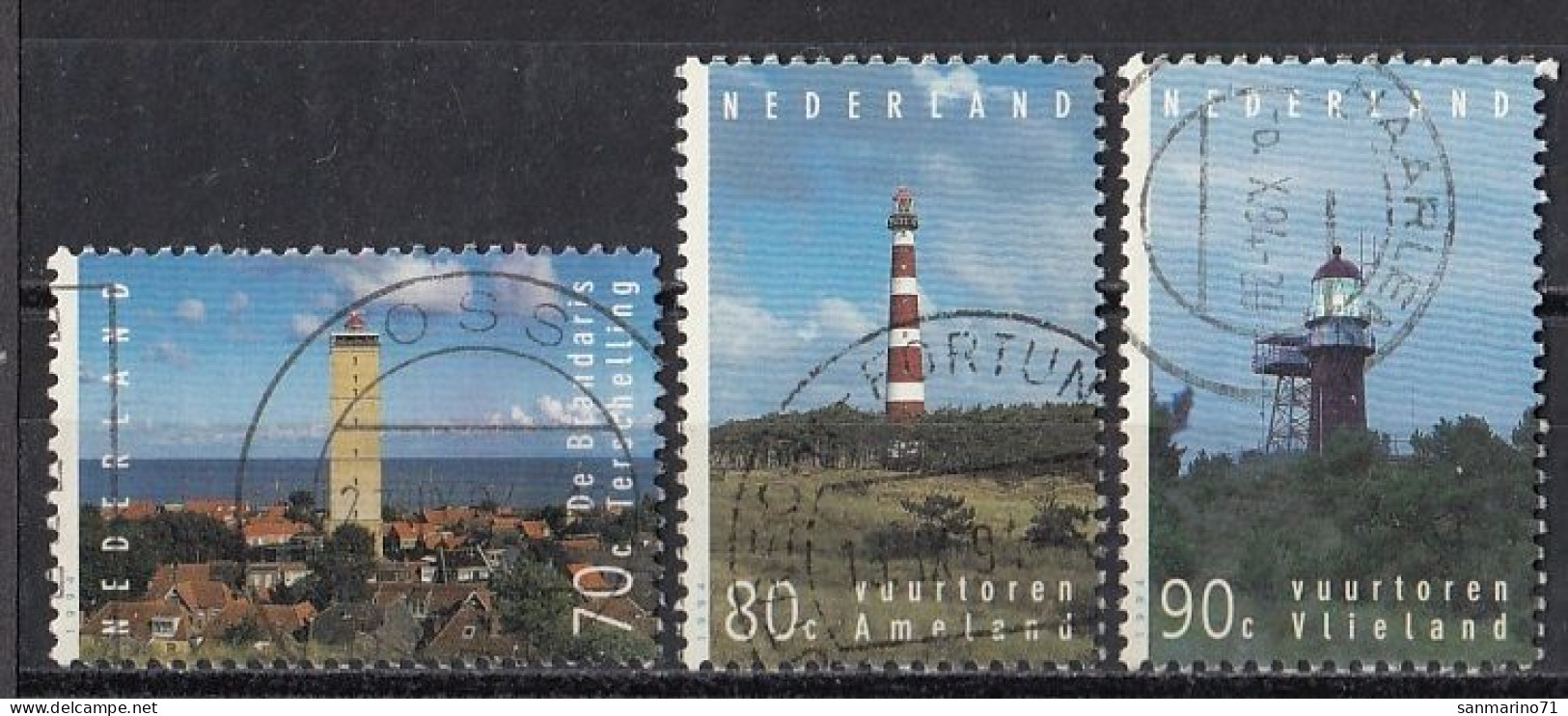 NETHERLANDS 1522-1524,used,falc Hinged,lighthouses - Oblitérés