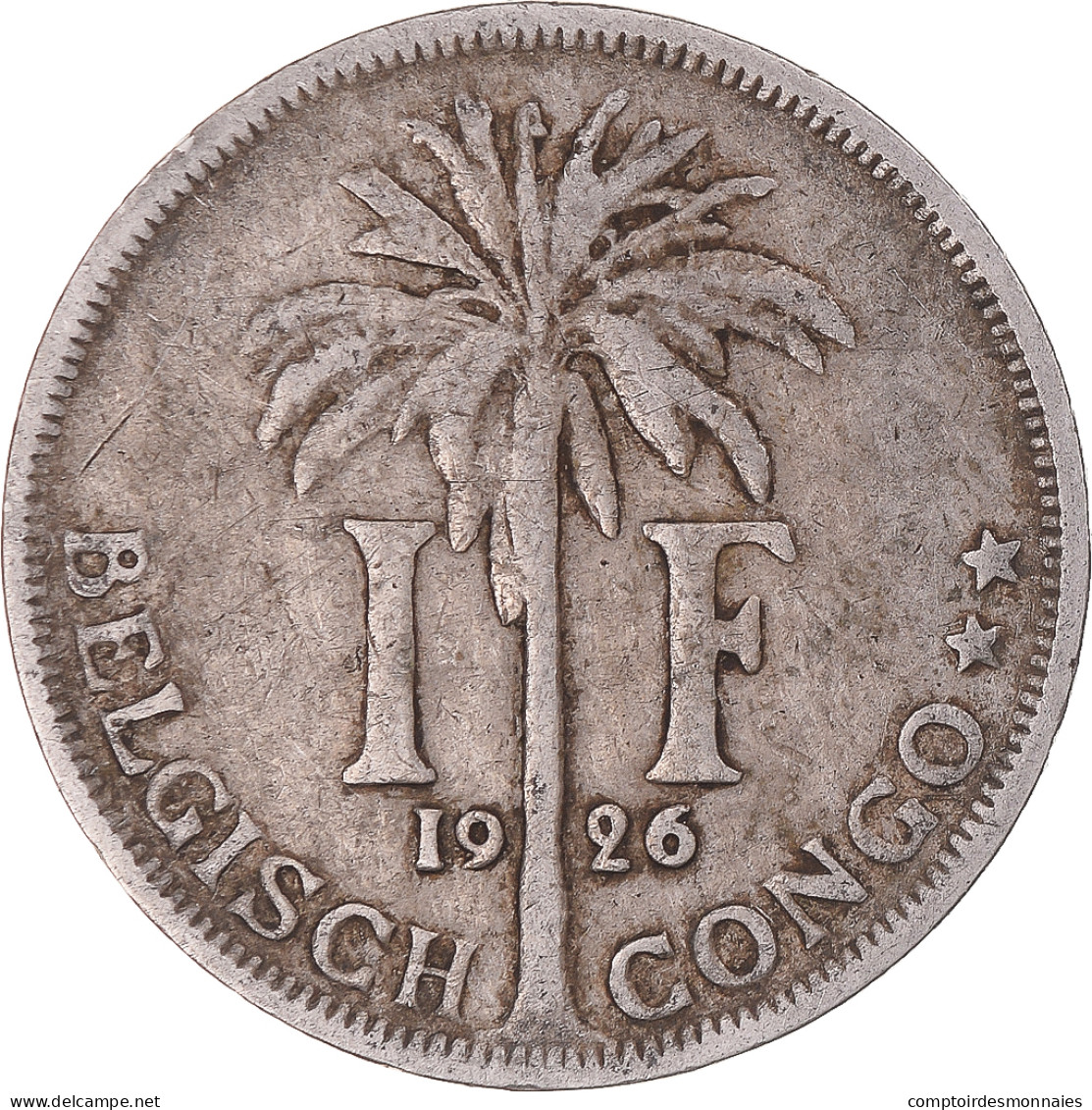 Monnaie, Congo Belge, Albert I, Franc, 1926, TTB, Cupro-nickel, KM:21 - 1910-1934: Albert I