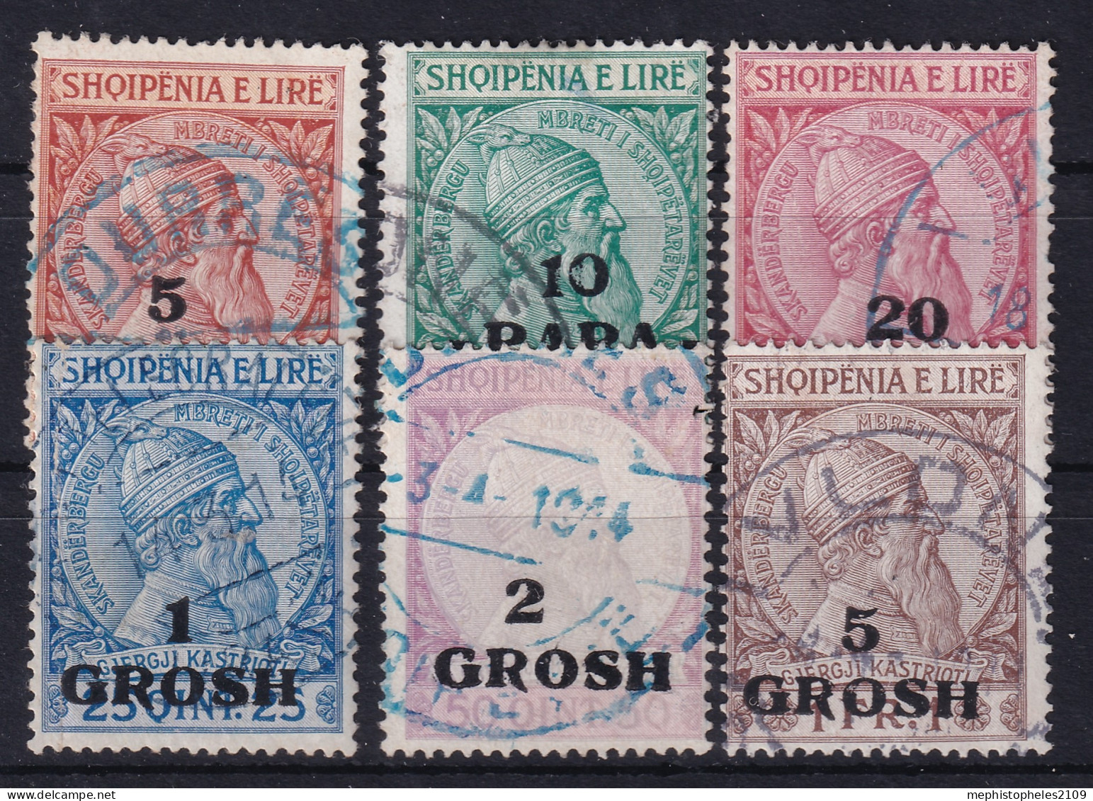 ALBANIA 1914 - Canceled - Sc# 47-52 - Albanien