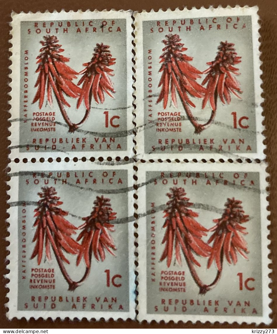 South Africa 1961 Flower Erythrina Lysistemon 1 C - Used X4 - Used Stamps