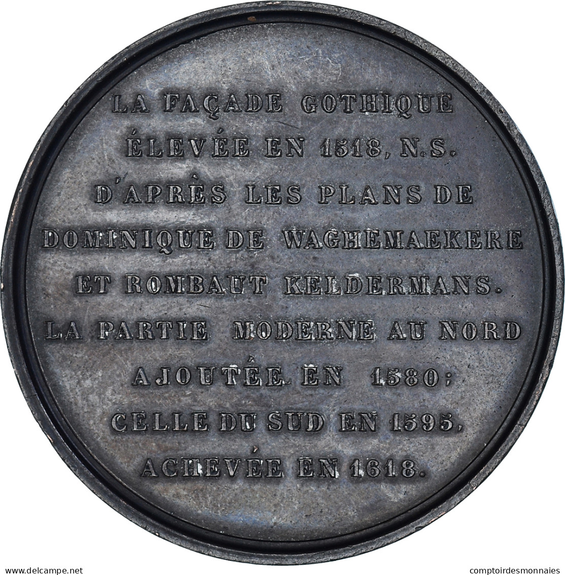 Belgique, Médaille, Hôtel De Ville De Gand, 1851, Wiener, SUP+, Bronze - Autres & Non Classés