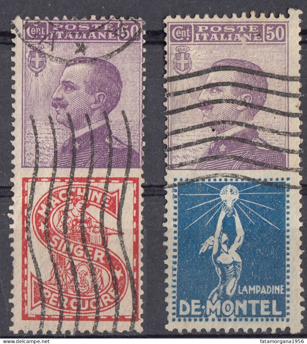 ITALIA - 1924/1925 - Due Francobolli Pubblicitari Usati: Unificato 12 E 16, Come Da Immagine. - Reklame