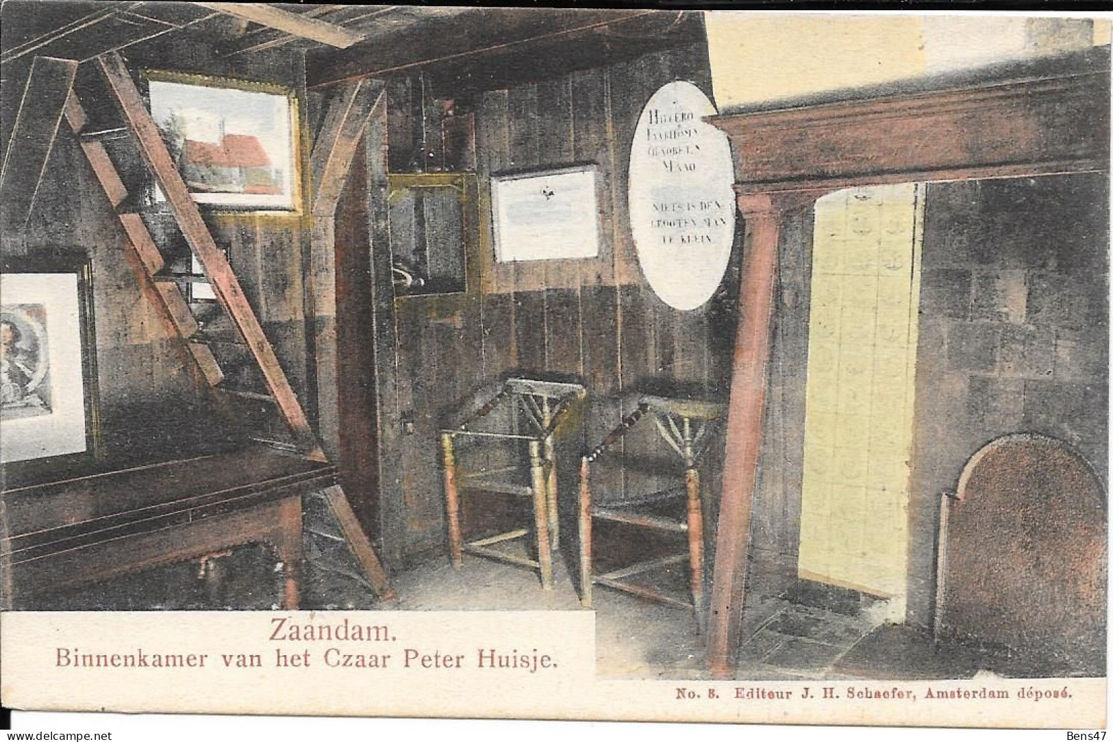 Zaandam Binnenkamer Van Het Czaar Peter Huisje 1903 Zeer Mooi - Zaandam