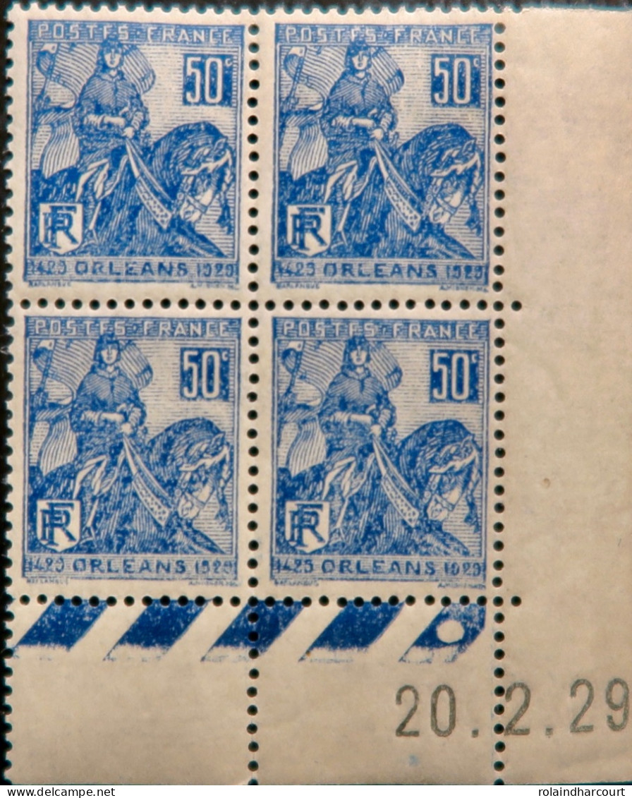 R1118(2)/429 - 1929 - J. D'ARC / ORLEANS - N°257 BLOC NEUF** CdF Avec CD - ....-1929