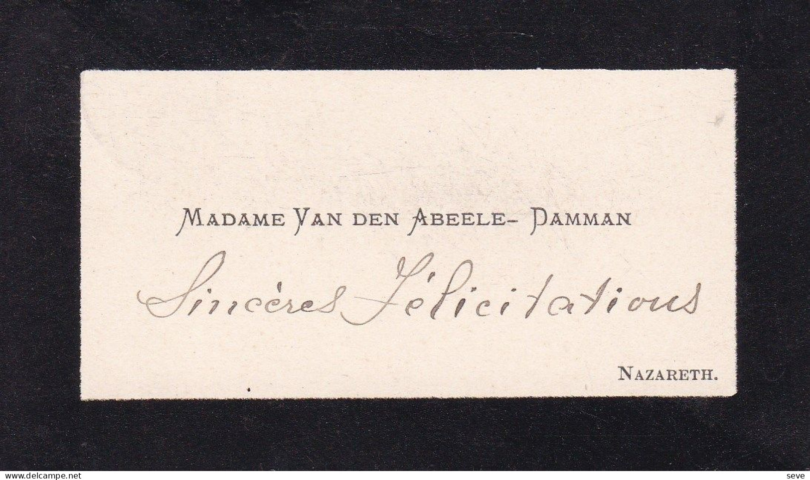 NAZARETH Mme VAN DEN ABEELE-DAMMAN Carte De Visite Fin 19e Siècle - Cartes De Visite