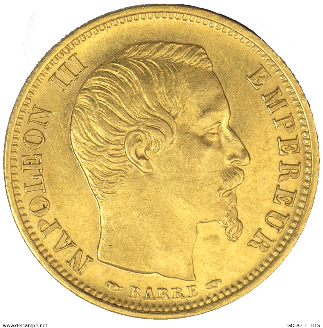Second-Empire-10 Francs Or Napoléon III Petit Module , Tête Nue 1854 Paris Tranche Lisse - 10 Francs (goud)
