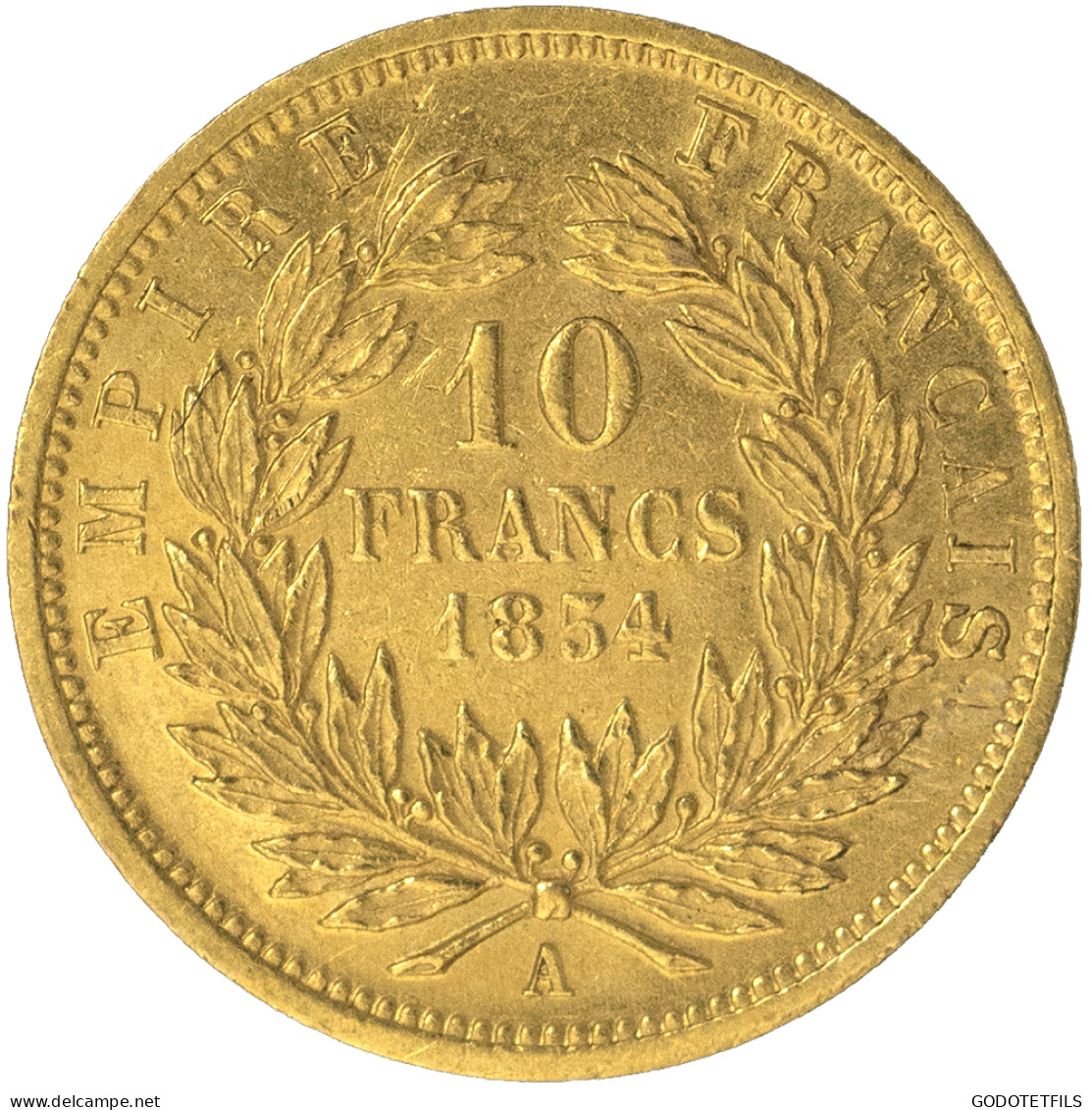 Second-Empire-10 Francs Or Napoléon III Petit Module , Tête Nue 1854 Paris Tranche Lisse - 10 Francs (oro)